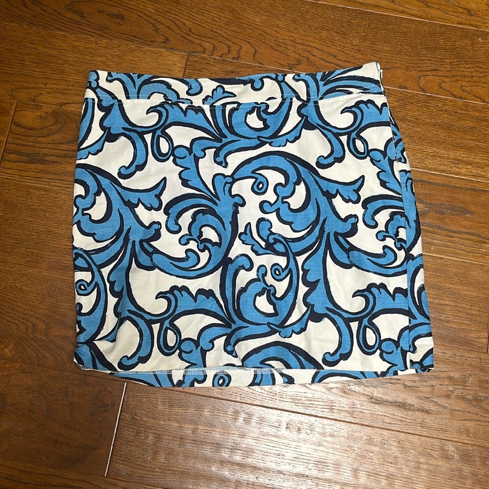 Merona Blue and White A-Line Skirt